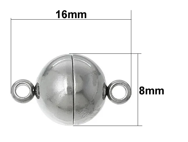 20 stuks roestvrijstalen magnetische sluitingen rond saai voor het maken van sieraden ketting armband DIY sieraden bevindingen 301O