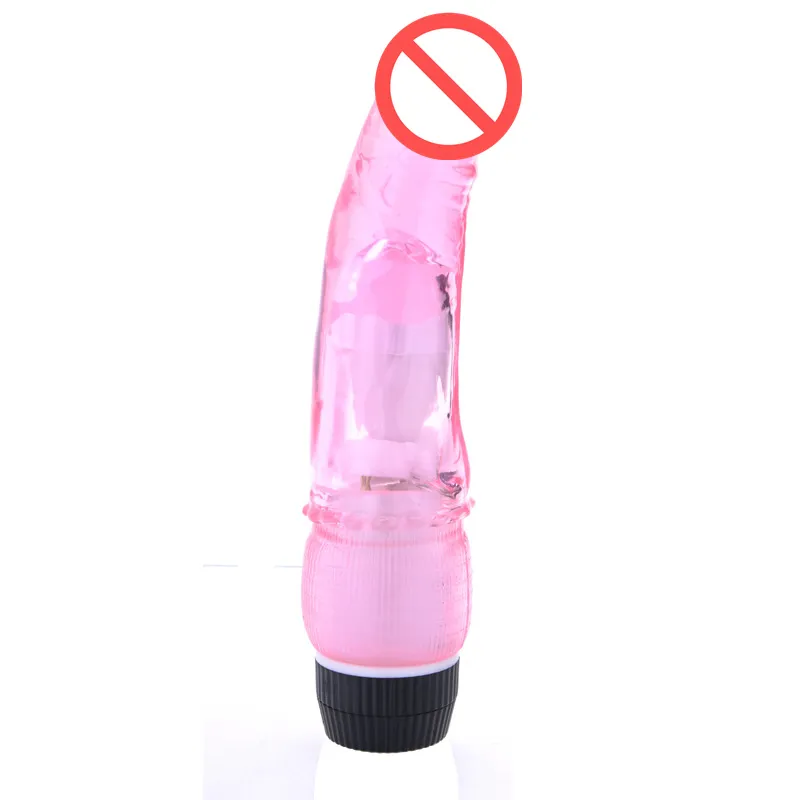 Cristal realista vibrador vibrador macio geléia pênis impermeável simulação vibrando dildo adulto brinquedos sexuais para mulheres