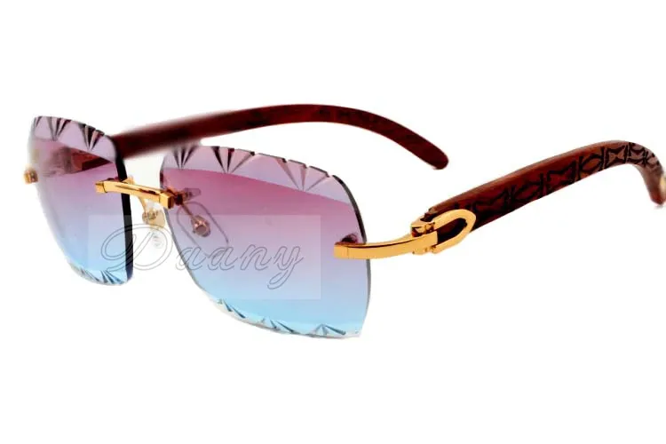 Direkte Farbgravurlinse Hochwertige geschnitzte Sonnenbrille 8300765 reines natürliches handgeschnitzte Holzbeine kühle Sonnenbrille Größe 56218z