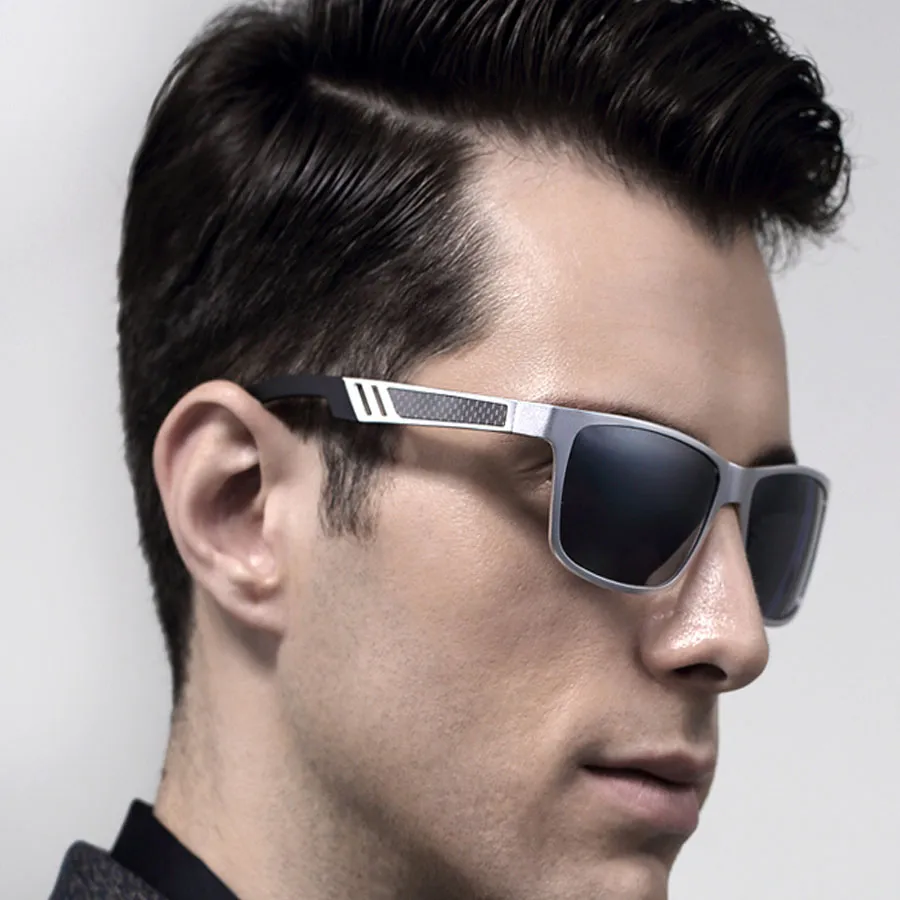 Hommes lunettes de soleil polarisées HD aluminium magnésium marque Sports de plein air conduite pêche 57MM lunettes lunettes oculos de sol miroir With234d