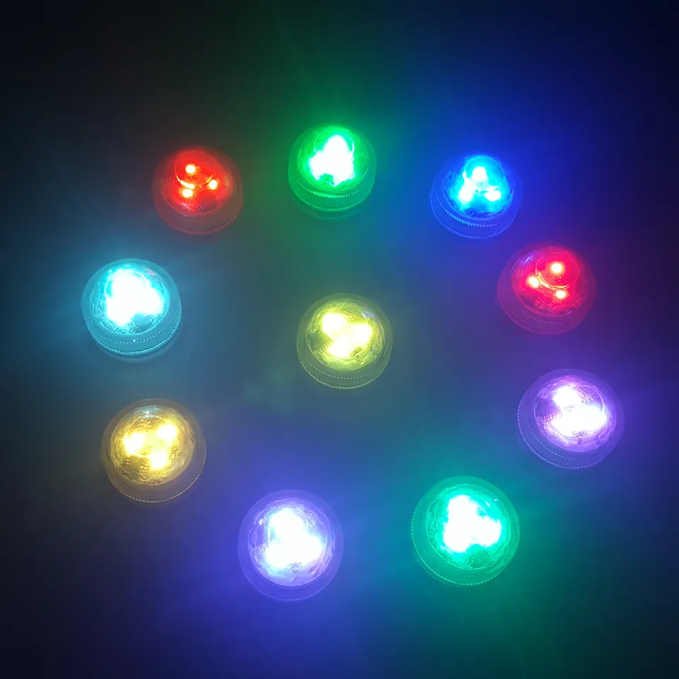 LED Lights for Party 3 LED Submersible Lights for Wedding Hookah Shisha Bong Decor Remote Control Tealight Candle light Waterpro316P