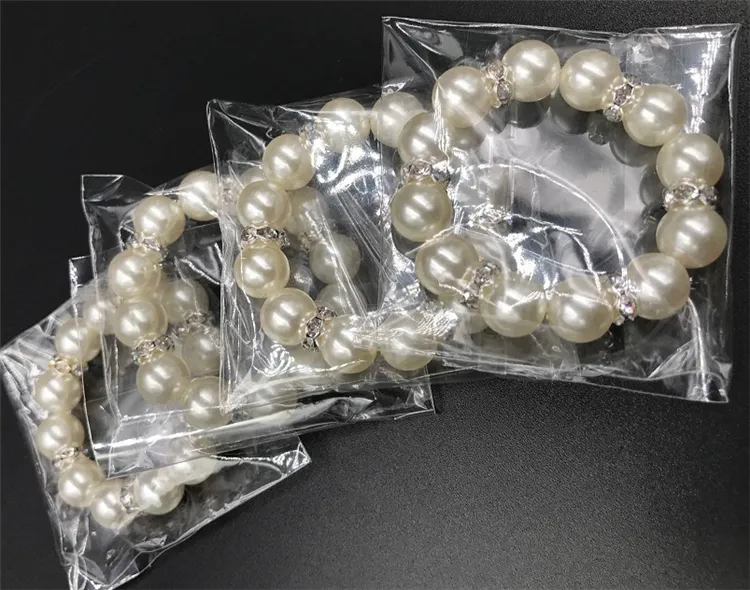 / blanc Perles serviette anneaux de mariage serviette Boucle pour la réception de mariage Party Décoration de table Fournitures I121