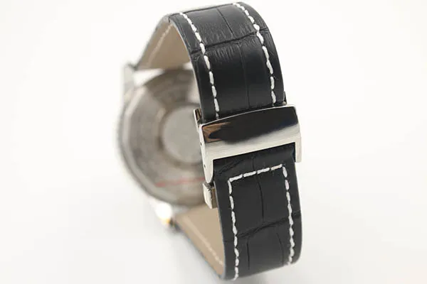 46 mm Nuevo estilo Briel Reloj para hombre Movimiento de cuarzo OS Nvatimer Función completa Esfera negra Banda de cuero 288q
