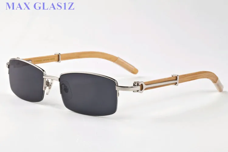 Beliebte Markendesignerinnen Frauen Square Holz Sonnenbrille einzigartige Rechteckschild UV400 Vintage Brille Vollrahmen für WO286U