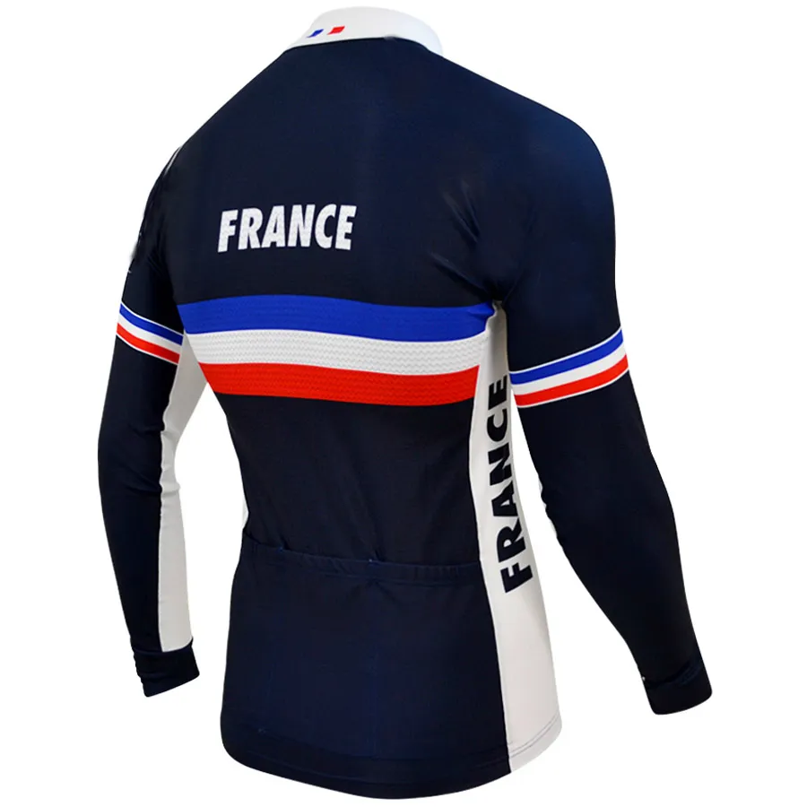 2022 France Pro Team Winter Cycling Jackets Fleece Cycling Windproof Windjacket Thermal mtb Biking Coat Mens Warm Up Jacket241z