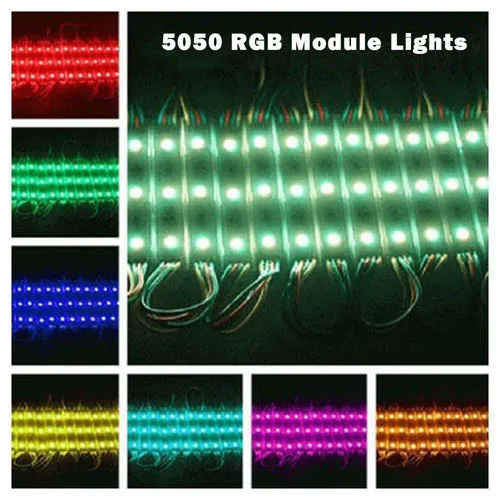 String 3 LED 5050 SMD LED MODULE RGB RGB مقاومة للماء المصباح الشريط DC 12V الإعلان MODULE LIGHT 2592