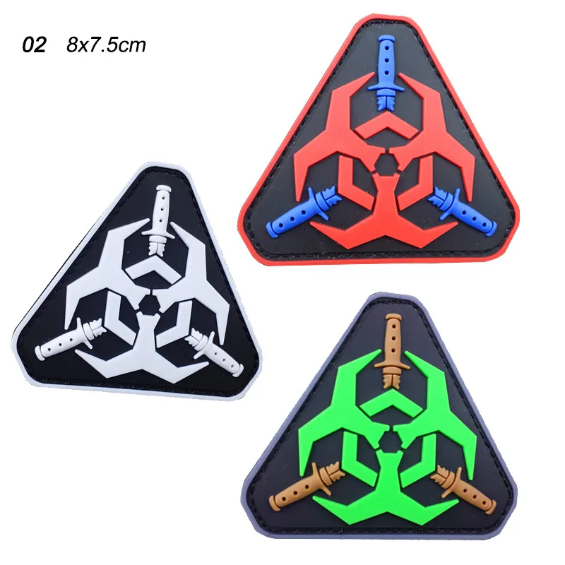 Tactische PVC Patch Outdoor Tactical Rubber Patches Plastic Badges Armband Stickers Haak en Loop Fastener Multi-stijl NO14-508