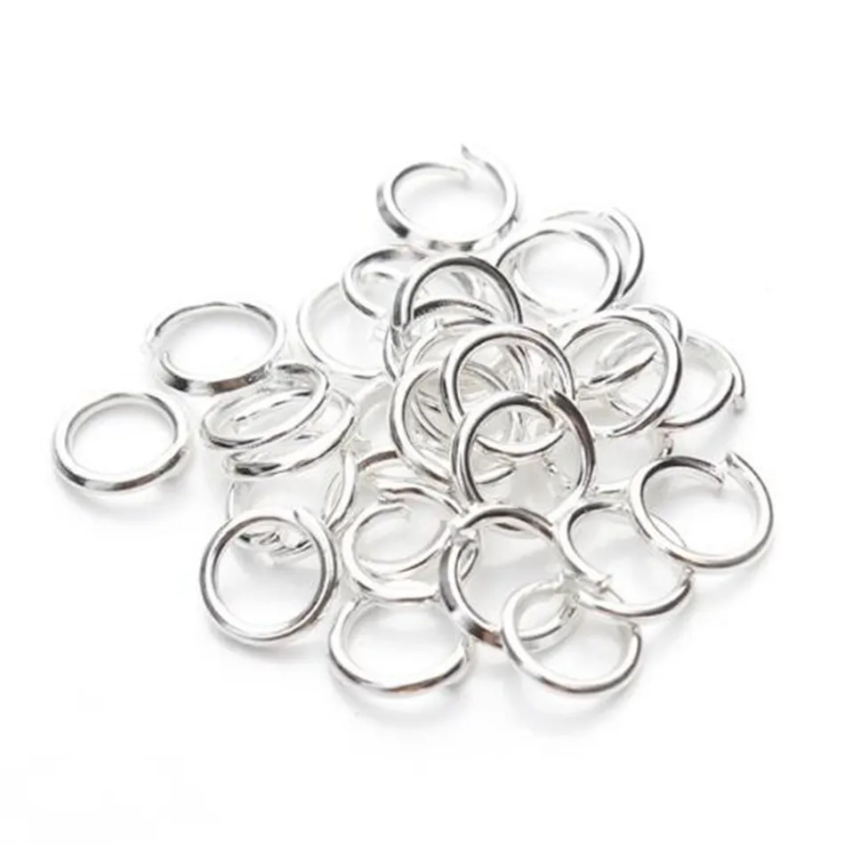 1000 Uds. Conectores de joyería chapados en plata anillos de salto de 5mm accesorios DIY Jewelry200Z