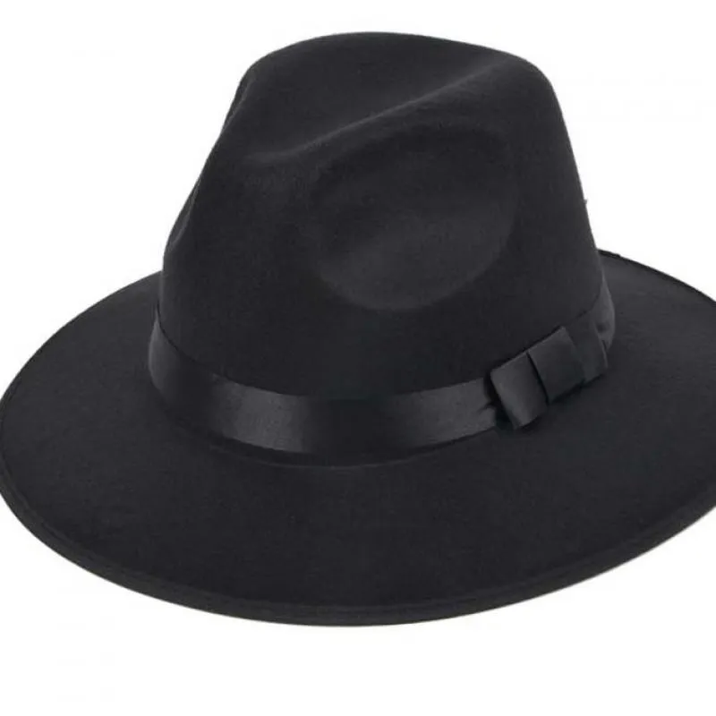 الكامل-Yoccas على طول القبعة الشتوية القبعة عتيقة جاز كاب المرحلة ، رجال البريطانيين Sombreros Para Hombres Black Fedora Hats for Mens276L