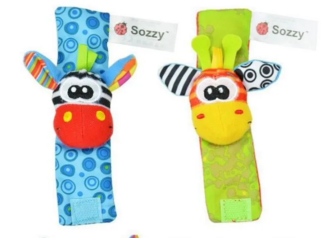 Sozzy Baby toy socks Baby Toys Gift Plush Garden Bug Wrist Rattle 3 Styles Educational Toys cute bright color4203943