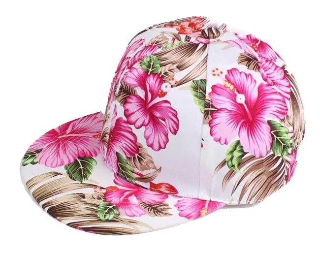 Flower Snapback Hat Cap Floral Print Baseball Cap 1982