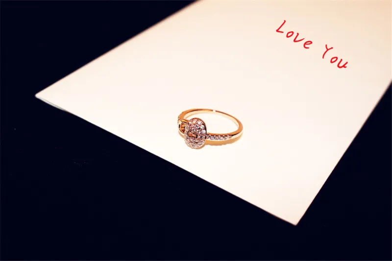 Luxus-Zirkonia-Ring, rosévergoldet, Lock-Charms-Ring für Frauen, Vintage-Fingerring, Hochzeit, Party, Braut, Kostüm, Jewelry2432