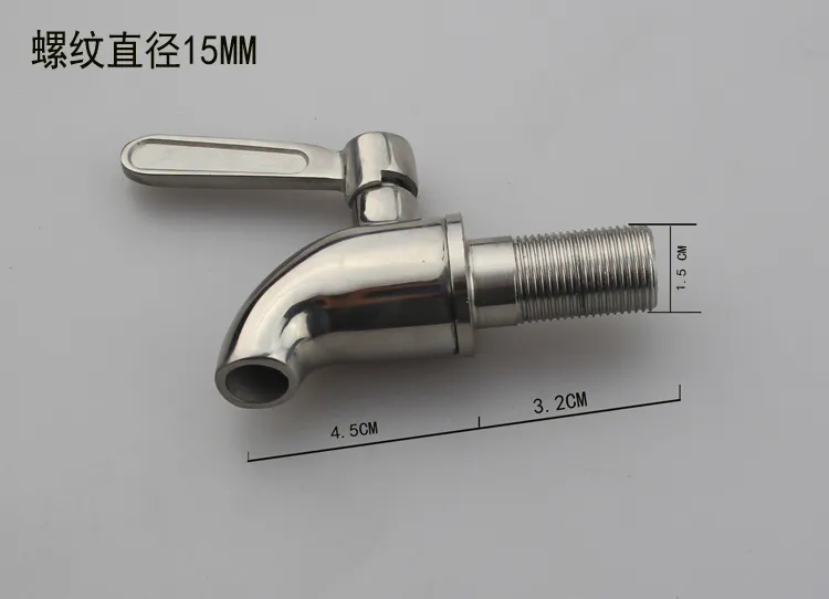 SUS 304 Stainless Steel Home wine beer juice tap faucet plastic spigot for keg barrel inlet silver color 