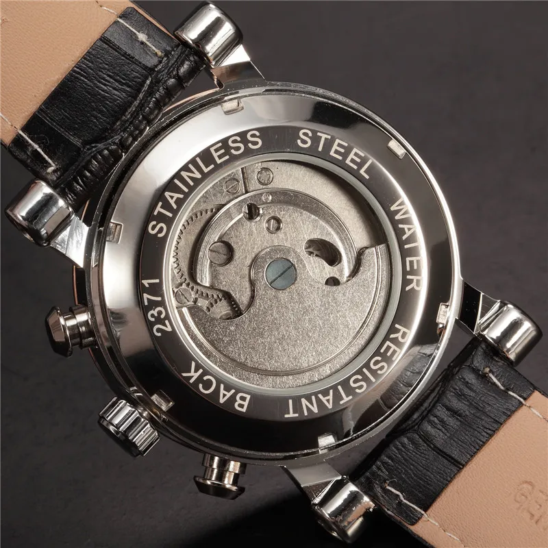 Tourbillon Wrap hommes montres montre automatique boîtier doré calendrier mâle horloge noir montre mécanique Relogio Masculino297t