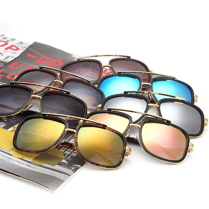 Whole-oculos 2016 Nouveau luxe surdimensionné carré miroir alliage lunettes de soleil hommes Vintage lunettes de soleil femmes lunettes de soleil pour hom314I