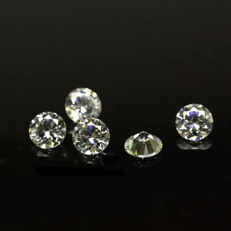 Petite taille pas cher 0 7 mm-1 6 mm 3a qualité simulé diamant blanc rond de forme rond