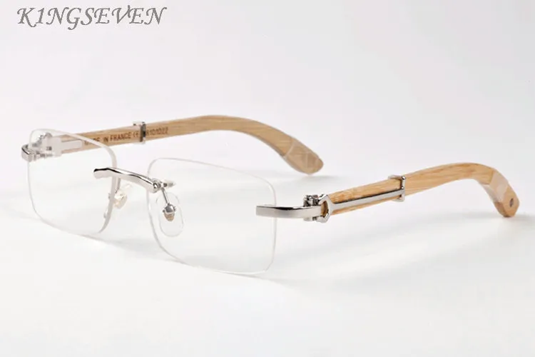 lunettes de soleil de mode en bois de bambou pour hommes lunettes polarisées en corne de buffle sans monture gris noir lentille claire avec étui original240k
