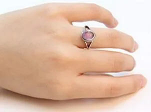Anneaux argentés antiques de mode anneau turquoise naturel Agate Rouge de pierre violette rouge pour femmes317c