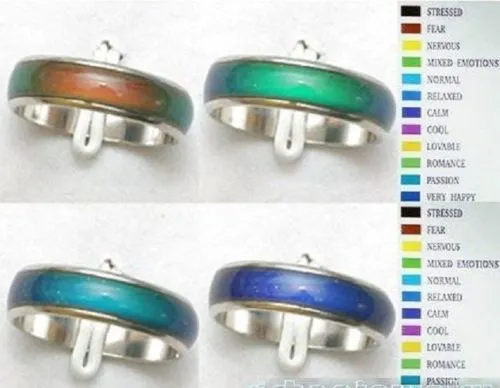 Anéis de humor MOOD Rings muda de cor para a temperatura do seu sangue mix tamanho 