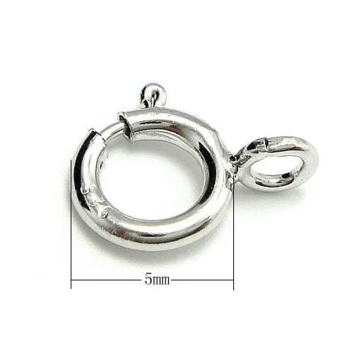 10 pçs / lote 925 Sterling Silver Round Clasp Jóias Findings Componentes para DIY Gift Craft W225