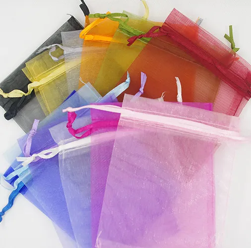 200 adet 7x9 cm Organze Çanta Düğün Favor Wrap Parti Hediye Çanta Seçmek için 15 Renkler Yeni