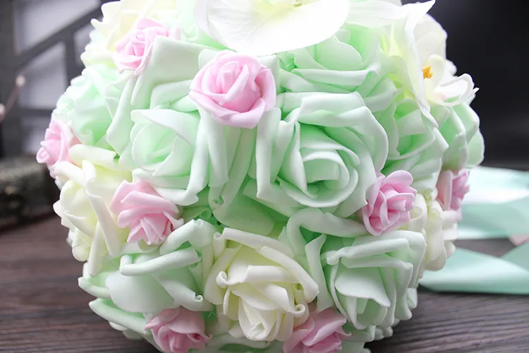 2017 Bouquet Couverture 5 Couleurs Champagne Rose Violet Vert Clair Roses Bouquets De Mariée pour Les Mariages et la Saint-Valentin 326s