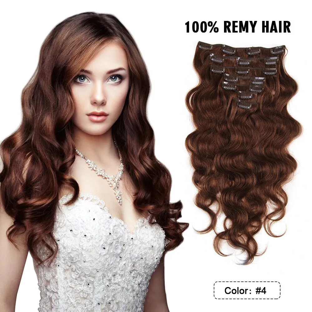 ELIBESS Hair -Clip In Human Hair 100g All Colors Available Body Wave Clip In Hair Extensions