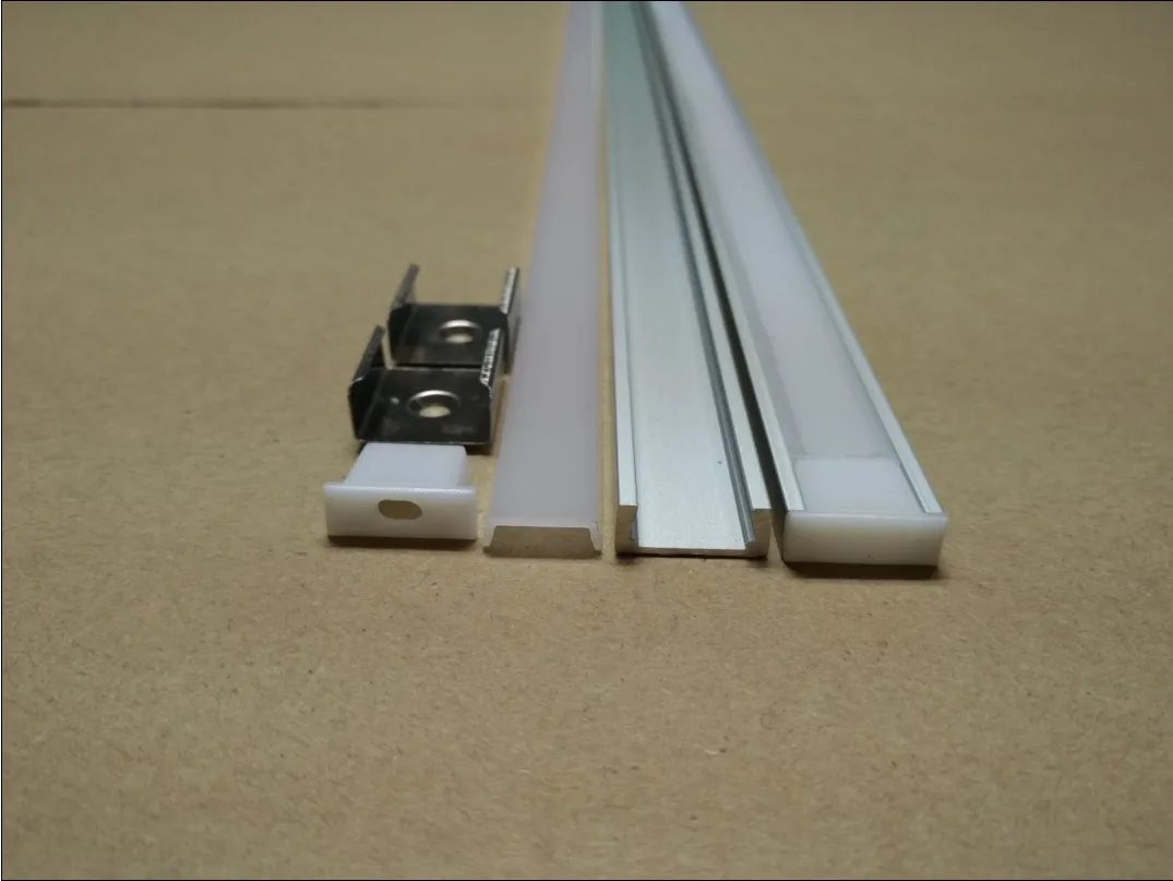 Produkcja fabryczna Płaska Slim Pasek LED Światło Aluminiowy Kanał profilu prądu wytłaczania z osłoną i końcową czapką343H