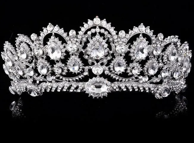 Sparkle Crystals Crystals Свадебные короны Новый Bridal Crystal Crystal Вуаль Tiara Crown Headband Аксессуары для волос Партия Свадьба Tiara HT133