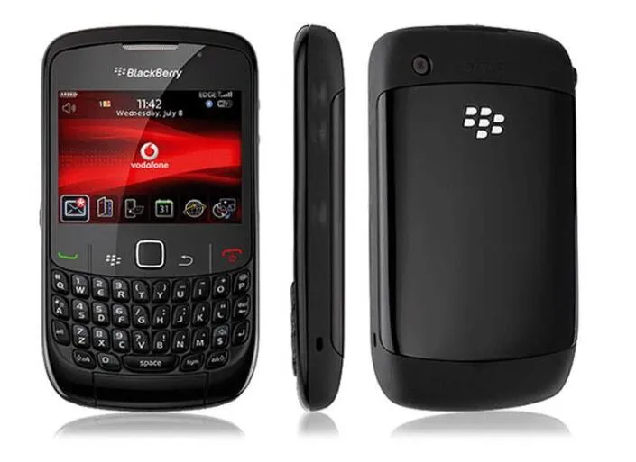 Восстановленная оригинальная BlackBerry 8520 кривая разблокированные мобильные телефоны 2.46 дюйма 2MP QWERTY клавиатура WiFi 2G GSM