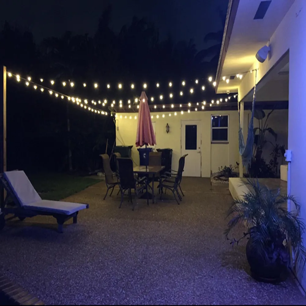 G40-Glühbirne, Globus-Lichterkette mit klarer Glühbirne, Hinterhof-/Terrassenbeleuchtung, Vintage-Glühbirnen, dekorative Außengirlande, Hochzeit229d