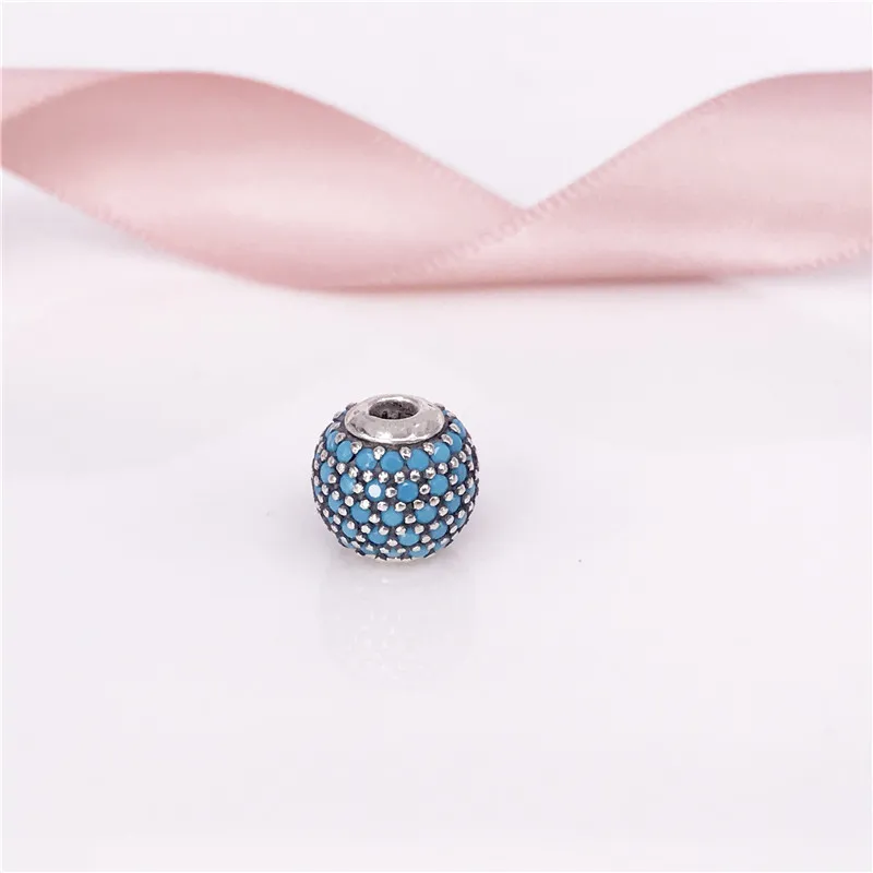 WISDOM ESSENCE COLLECTION Charm In Silver With Turquoise Coloured Crystal Fit For European Style Jewelry Bracelets 796065NTQ