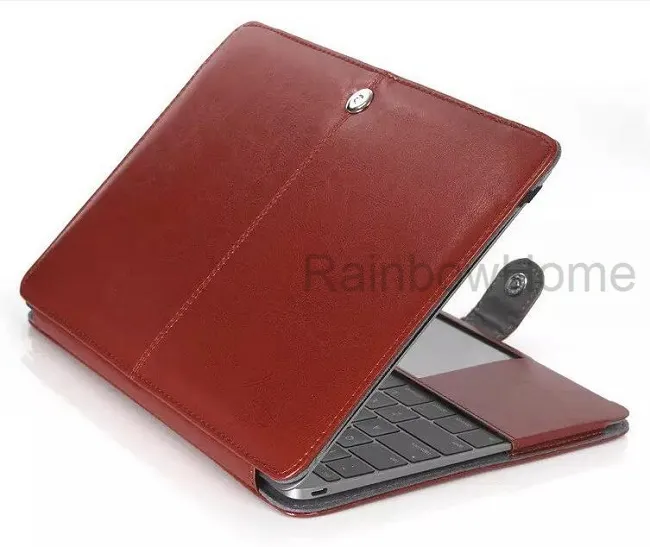 Мода PU кожаный чехол защитная чехол для ноутбука сумка для MacBook Air Pro с Retina 12 13 15 16 дюймов стройных складных чехлов