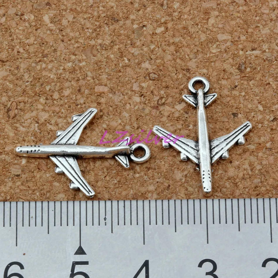 Alloy Airplane Charms Pendants For Jewelry Making Bracelet Necklace DIY Accessories 16x22mm Antique Silver A-115229z