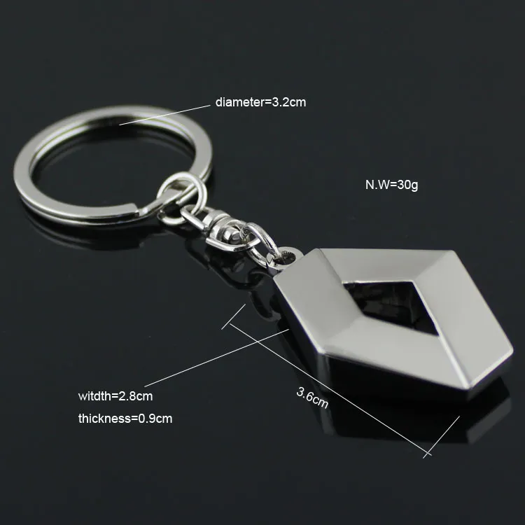 Fashion Metal Car Logo renault car logo keychain llaveros car high quality chaveiro key finder innovative portachiavi276P