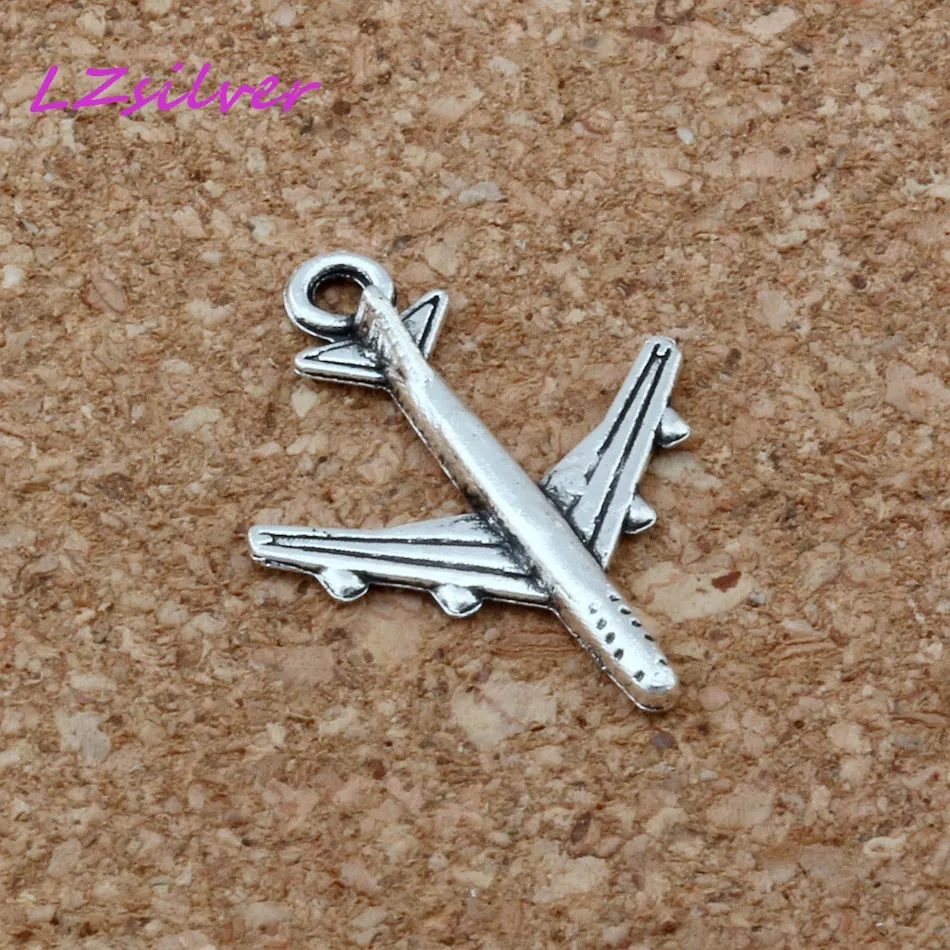 Alloy Airplane Charms Pendants For Jewelry Making Bracelet Necklace DIY Accessories 16x22mm Antique Silver A-115229z