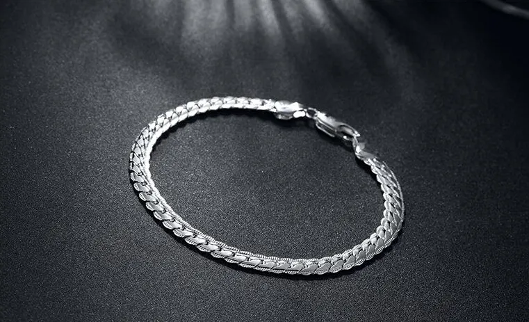 5mm de 5 mm 20cm 925 Sterling Silver Chains Bracelets Bangles H199271J