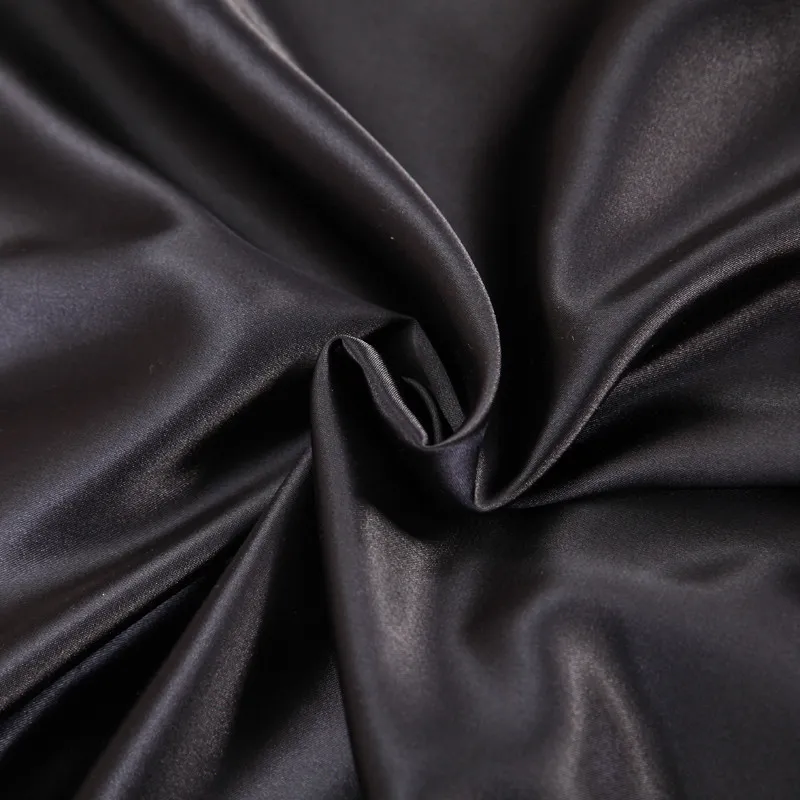 Ensemble de literie de luxe-noir entièrement en satin de soie solide queen king size home textile ling lin lin coutte couvercle coquette lit s258m