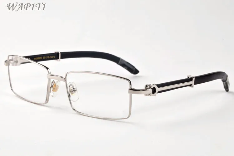 Novos óculos de sol de madeira para homens de moda búfalo hift óculos de metal de ouro lentes claras lentes de búfalos de búfalo vêm com box287a