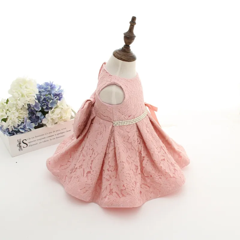 Newest Infant Baby Girl Birthday Party Dresses Baptism Christening Easter Gown Toddler Princess Lace Flower Dress for 0-2 Years290k