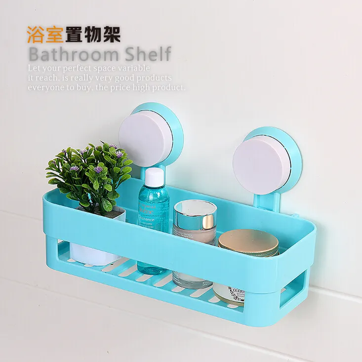 bathroom accessories multifunctional plastic bathroom storage shelf double suction up wall shelf organizadores estante shelves 