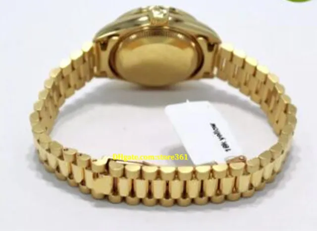 Брендовые часы с сапфировым стеклом 26 мм, женские часы, золотой президент, бриллиантовый ободок, нержавеющая сталь, автоматические женские часы326h