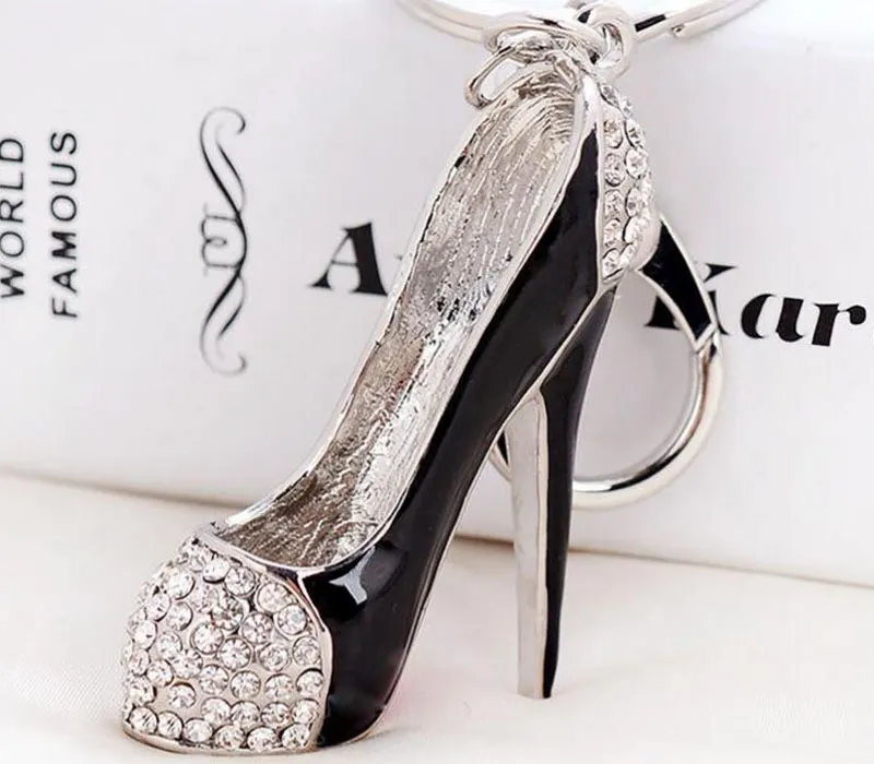 Scarpe 3D Portachiavi Portachiavi Novità Scarpe con tacco alto Portachiavi Borsa Borsa Charms Strass Decor Sandalo Portachiavi Gioielli Regali