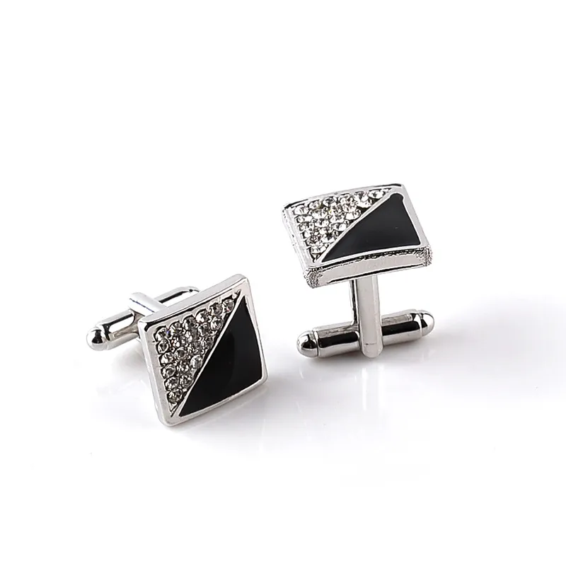 Square Enamel cuff links men triangle diamond Formal Business Shirt cufflinks button fashion jewelry will and sandy