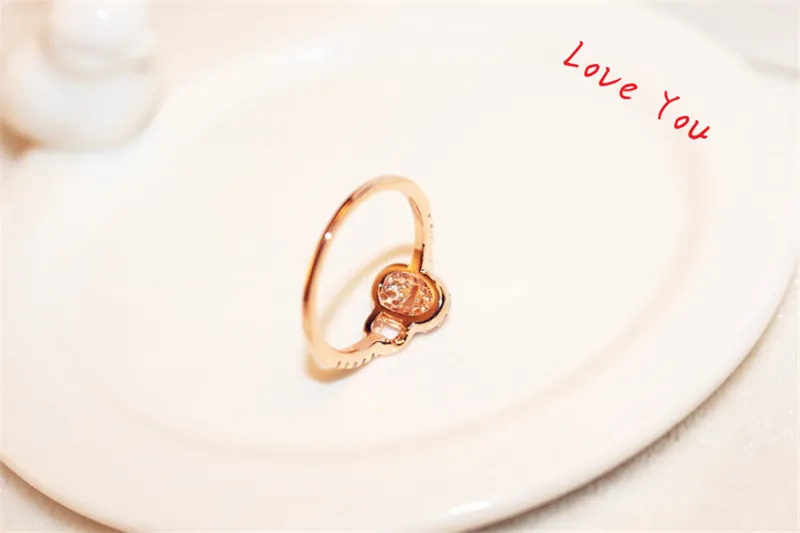 Роскошное кольцо с кубическим цирконием, розовое золото, с замком, подвески, кольцо для женщин, винтажное кольцо на палец, свадебная вечеринка, костюм невесты, Jewelry190F