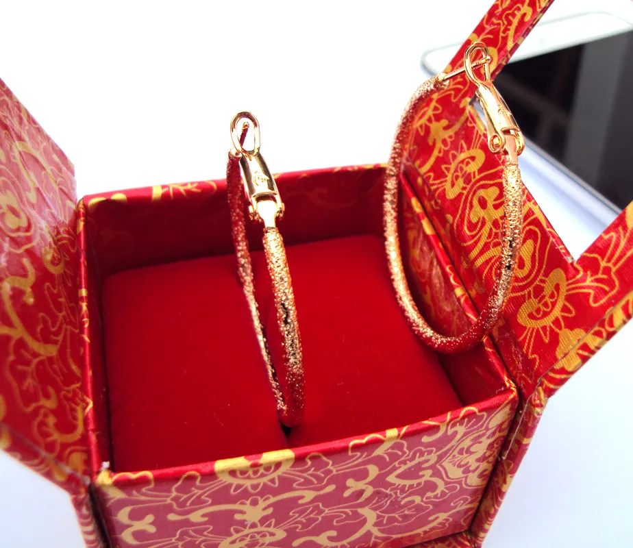 Привлекательные серьги-кольца из цельного настоящего золота 24 карата, уникальные женские серьги-кольца, безусловная пожизненная гарантия на замену252L