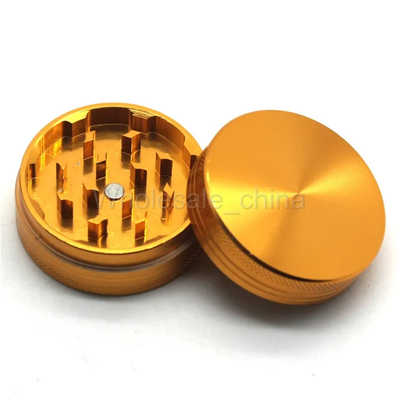 Aluminum Alloy Herbal Grinder 2 Layers Herb Smoking Grinders Metal 40/50/55/63mm Tobacco Crushers Free Ship