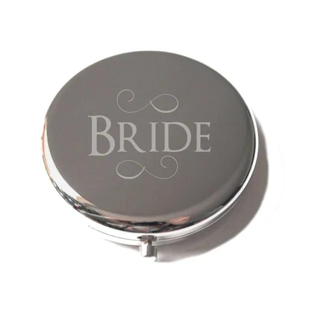 65mm compact espelho prata em branco bolso ampliação cometic maquiagem espelho casamento favores presente m065p frete grátis