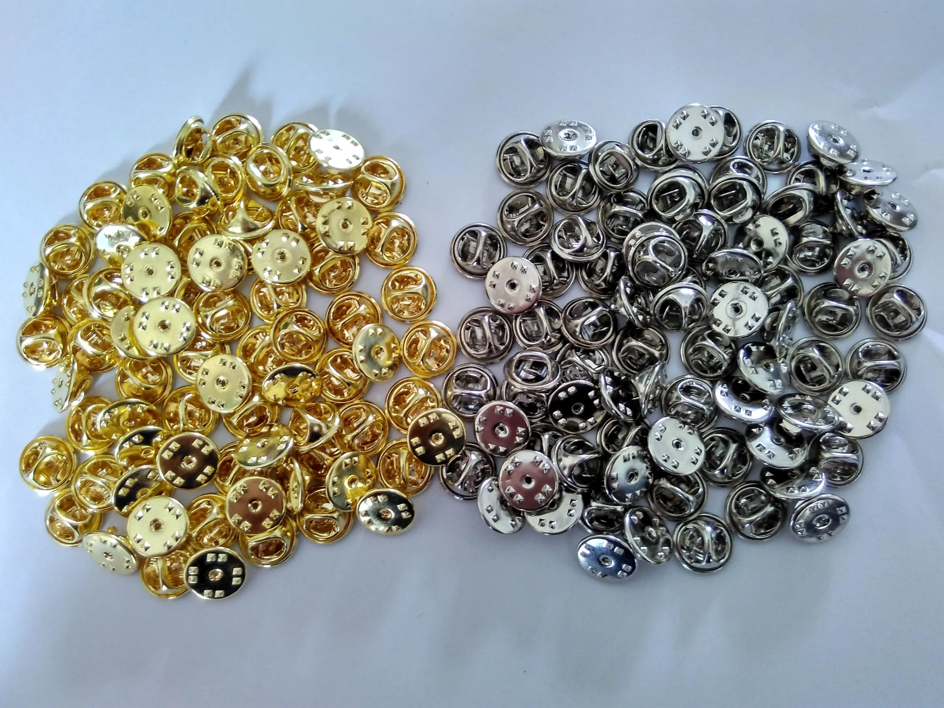 10mm post nagels sluiting goud zilver messing stropdas kopspijkers tacs vlinder pin badge revers terug koppeling voor kleding sieraden bevindingen broches1635