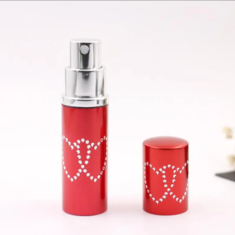 10CC 10 ml Rechargeable Portable Mini Double coeur amour bouteille de parfum Traveller Aluminium Spray échantillon conteneurs vides atomiseur